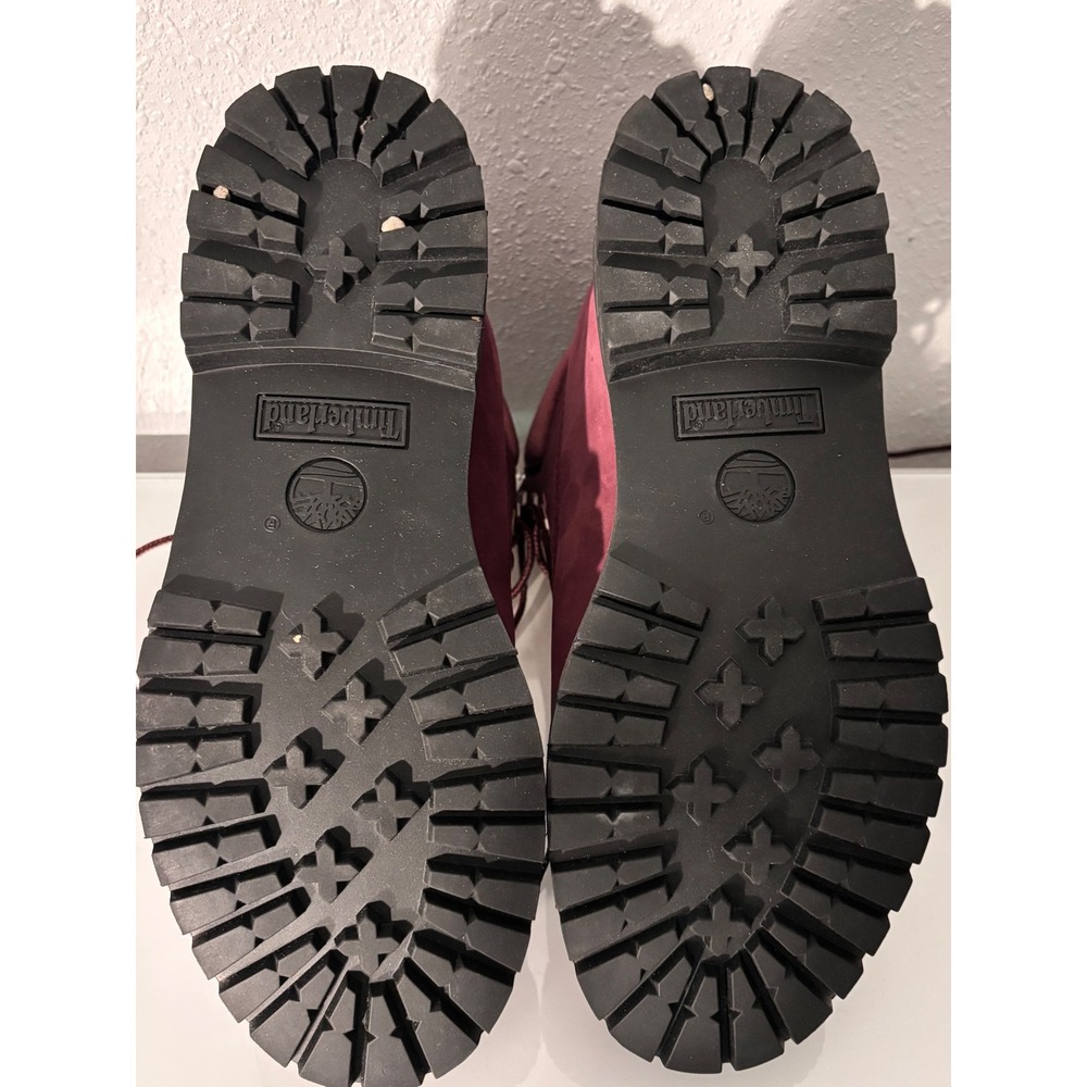 Timberland 6 Inch Premium Burgundy Nubuck Velvet Collar Boots A1KC1 Womens 10 - Picture 7 of 9